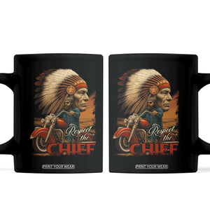 Indian American Rider Coffee Mug Respect The Native Chief Native American Motorcycle TS11 Black Print Your Wear