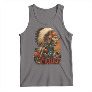 Indian American Rider Tank Top Respect The Native Chief Native American Motorcycle TS11 Deep Heather Print Your Wear
