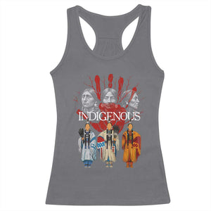 Native American Indigenous Women MMIW Red Hand Indian Racerback Tank Top TS11 Charcoal Print Your Wear
