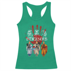 Native American Indigenous Women MMIW Red Hand Indian Racerback Tank Top TS11 Irish Green Print Your Wear