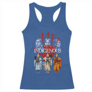 Native American Indigenous Women MMIW Red Hand Indian Racerback Tank Top TS11 Royal Blue Print Your Wear