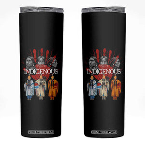 Native American Indigenous Women MMIW Red Hand Indian Skinny Tumbler TS11 Black Print Your Wear
