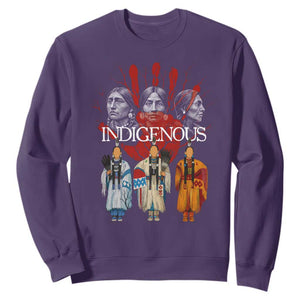 Native American Indigenous Women MMIW Red Hand Indian Sweatshirt TS11 Purple Print Your Wear
