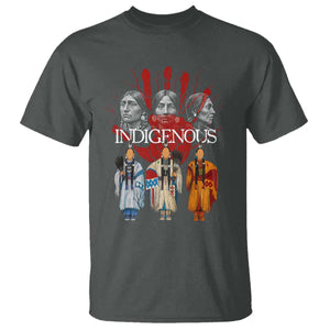 Native American Indigenous Women MMIW Red Hand Indian T Shirt TS11 Dark Heather Print Your Wear