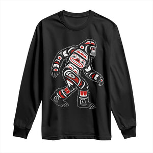 Bigfoot Native American Northwest Coast Art Long Sleeve Shirt TS11 Black Print Your Wear
