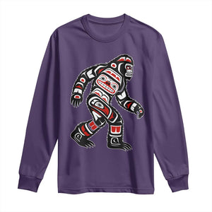 Bigfoot Native American Northwest Coast Art Long Sleeve Shirt TS11 Purple Print Your Wear
