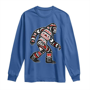 Bigfoot Native American Northwest Coast Art Long Sleeve Shirt TS11 Royal Blue Print Your Wear