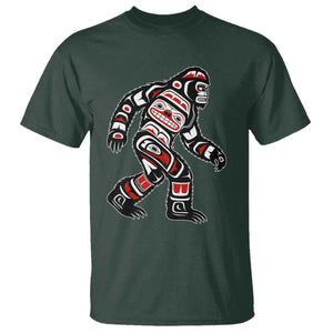 Bigfoot Native American Northwest Coast Art T Shirt TS11 Dark Forest Green Print Your Wear