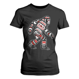 Bigfoot Native American Northwest Coast Art T Shirt For Women TS11 Black Print Your Wear