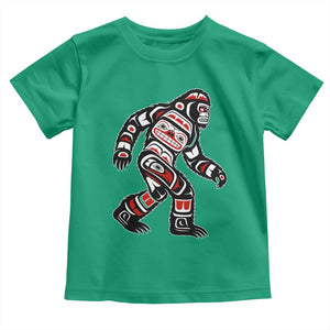 Bigfoot Native American Northwest Coast Art Toddler T Shirt TS11 Irish Green Print Your Wear