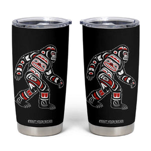 Bigfoot Native American Northwest Coast Art Tumbler Cup TS11 Black Print Your Wear