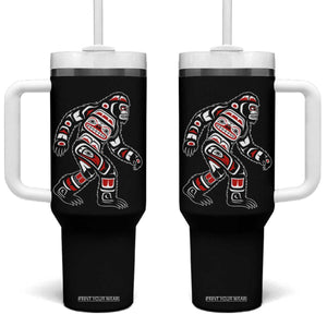 Bigfoot Native American Northwest Coast Art Tumbler With Handle TS11 One Size: 40 oz Black Print Your Wear