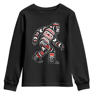 Bigfoot Native American Northwest Coast Art Youth Sweatshirt TS11 Black Print Your Wear