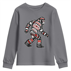 Bigfoot Native American Northwest Coast Art Youth Sweatshirt TS11 Charcoal Print Your Wear