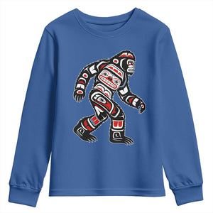 Bigfoot Native American Northwest Coast Art Youth Sweatshirt TS11 Royal Blue Print Your Wear