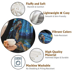 Native American Indian Van Goghs Starry Night Throw Blanket TS11 Print Your Wear