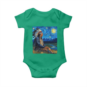 Native American Indian Van Goghs Starry Night Baby Onesie TS11 Irish Green Print Your Wear