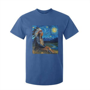 Native American Indian Van Goghs Starry Night T Shirt For Kid TS11 Royal Blue Print Your Wear