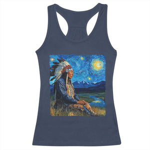 Native American Indian Van Goghs Starry Night Racerback Tank Top TS11 Navy Print Your Wear