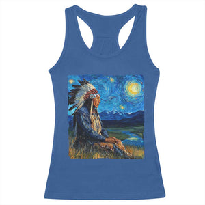 Native American Indian Van Goghs Starry Night Racerback Tank Top TS11 Royal Blue Print Your Wear