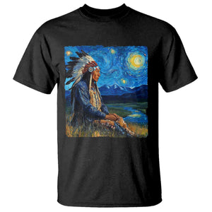 Native American Indian Van Goghs Starry Night T Shirt TS11 Black Print Your Wear