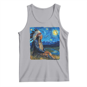 Native American Indian Van Goghs Starry Night Tank Top TS11 Athletic Heather Print Your Wear