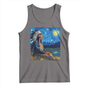 Native American Indian Van Goghs Starry Night Tank Top TS11 Deep Heather Print Your Wear