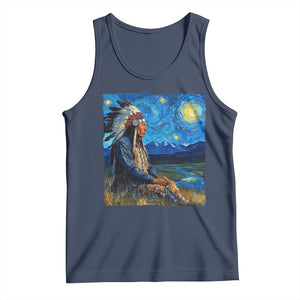 Native American Indian Van Goghs Starry Night Tank Top TS11 Navy Print Your Wear