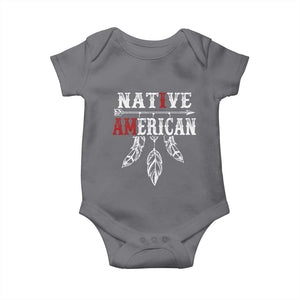 I Am Native American Baby Onesie Indigenous Pride Vintage Dreamcatcher Arrow TS11 Charcoal Print Your Wear