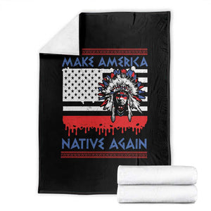 Make America Native Again Throw Blanket Native Indian Pride USA Flag TS11 Black Print Your Wear