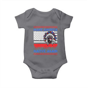 Make America Native Again Baby Onesie Native Indian Pride USA Flag TS11 Charcoal Print Your Wear