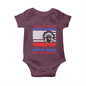Make America Native Again Baby Onesie Native Indian Pride USA Flag TS11 Maroon Print Your Wear
