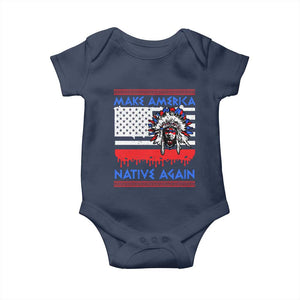 Make America Native Again Baby Onesie Native Indian Pride USA Flag TS11 Navy Print Your Wear