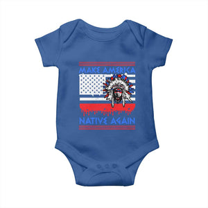 Make America Native Again Baby Onesie Native Indian Pride USA Flag TS11 Royal Blue Print Your Wear