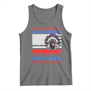 Make America Native Again Tank Top Native Indian Pride USA Flag TS11 Black Heather Print Your Wear