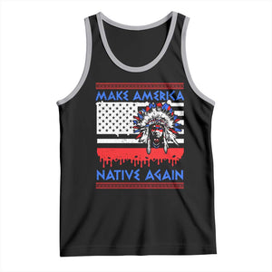 Make America Native Again Tank Top Native Indian Pride USA Flag TS11 Black Athletic Heather Print Your Wear
