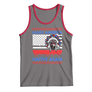Make America Native Again Tank Top Native Indian Pride USA Flag TS11 Deep Heather Red Print Your Wear