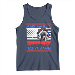 Make America Native Again Tank Top Native Indian Pride USA Flag TS11 Navy Print Your Wear