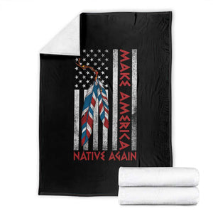 Make America Native Again Throw Blanket Indigenous Peoples Day USA Flag TS11 Black Print Your Wear