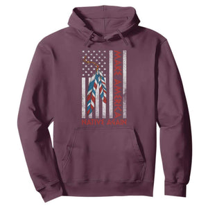 Make America Native Again Hoodie Indigenous Peoples Day USA Flag TS11 Maroon Print Your Wear