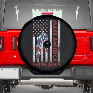 Make America Native Again Spare Tire Cover Indigenous Peoples Day USA Flag TS11 Black Print Your Wear