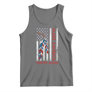 Make America Native Again Tank Top Indigenous Peoples Day USA Flag TS11 Black Heather Print Your Wear