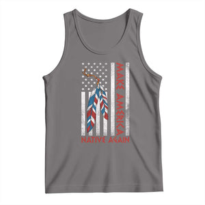 Make America Native Again Tank Top Indigenous Peoples Day USA Flag TS11 Deep Heather Print Your Wear
