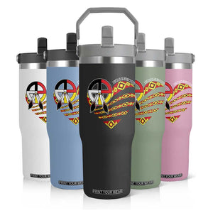 Indigenous Pride Native American Medicine Wheel Flip Straw Tumbler TS11 Print Your Wear