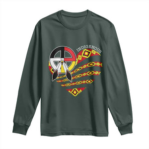 Indigenous Pride Native American Medicine Wheel Long Sleeve Shirt TS11 Dark Forest Green Print Your Wear