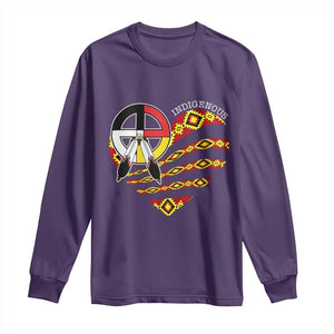 Indigenous Pride Native American Medicine Wheel Long Sleeve Shirt TS11 Purple Print Your Wear