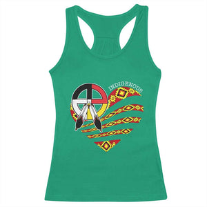 Indigenous Pride Native American Medicine Wheel Racerback Tank Top TS11 Irish Green Print Your Wear
