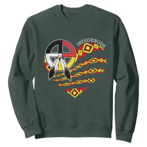 Indigenous Pride Native American Medicine Wheel Sweatshirt TS11 Dark Forest Green Print Your Wear