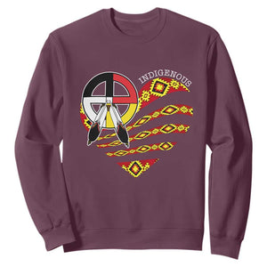 Indigenous Pride Native American Medicine Wheel Sweatshirt TS11 Maroon Print Your Wear