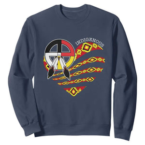 Indigenous Pride Native American Medicine Wheel Sweatshirt TS11 Navy Print Your Wear